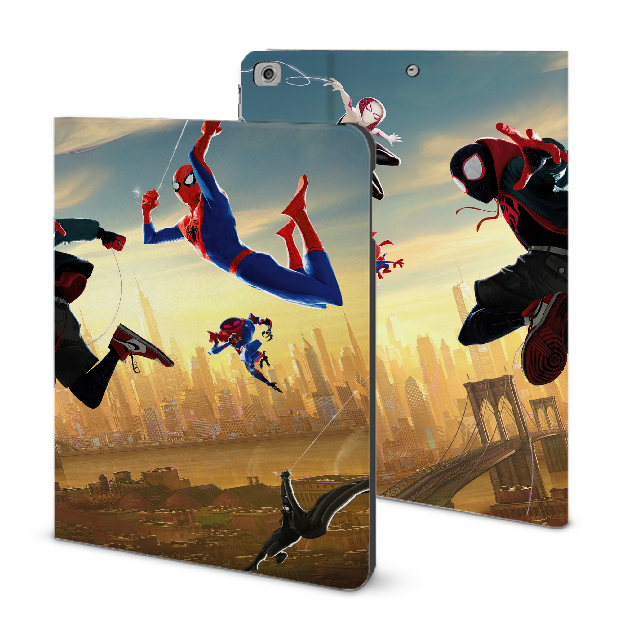 （画像用） Spider Man スパイダーマン IPad ケース ブック型 PUレザー TPU 耐衝撃 軽量 薄型 ペン収納なし 全面保護 IPad 各モデル対応